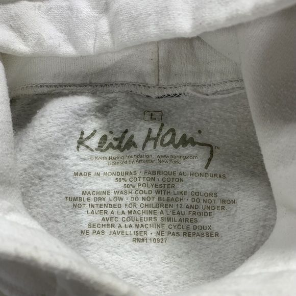 Keith Haring Men's Sweatshirt Men In Circle White Size Large Hoodie - Picture 3 of 6